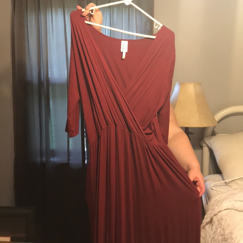 Jmode burgundy maxi dress. 1XL